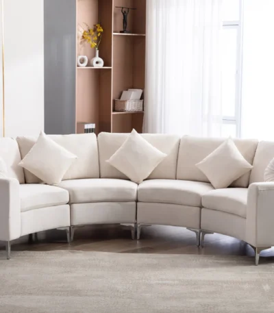 Elegance Redefined Luxurious Wide Velvet Symmetrical Modular Corner Sectional