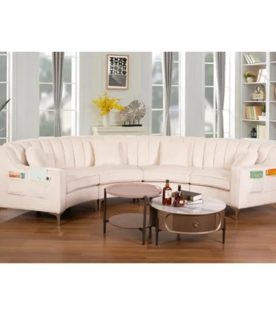 Luxe Comfort Wide Velvet Symmetrical Modular Corner Sectional