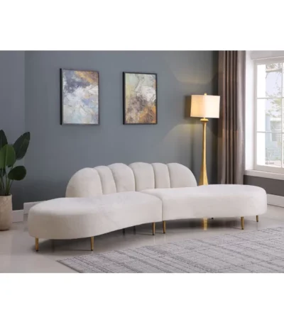 Luxurious Modern 4-Seater 2-Piece Velvet Sectional: Divine Comfort for Your Home