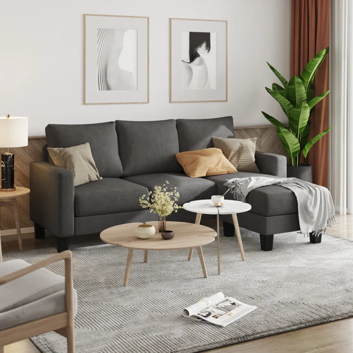 Aretina 2-Piece Upholstered Sectional: Modern Comfort for Cozy Gatherings