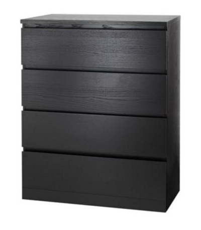 Artisanal MDF Wood Drawers Unit - 4 Drawers - 45x100x80 cm