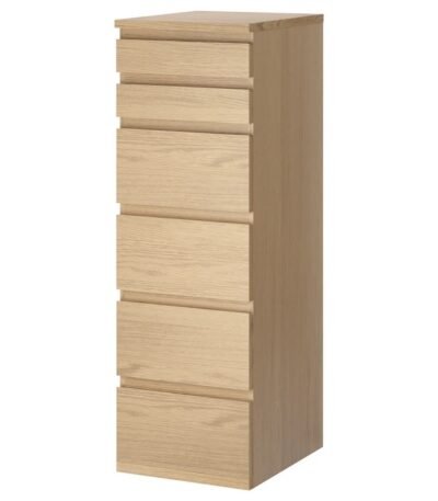 Beige Counter Wood 6-Drawer Unit - Effortless Elegance 123x40x45 cm