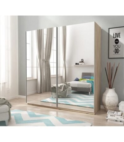 Beige-MDF-Wardrobe-2-Doors-Chic-Storage-Haven-200x160x50-cm