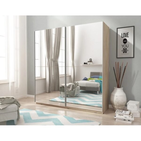 Beige-MDF-Wardrobe-2-Doors-Chic-Storage-Haven-200x160x50-cm