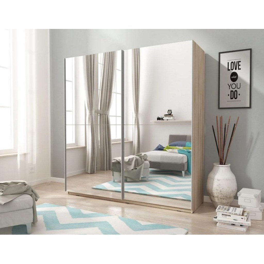 Beige-MDF-Wardrobe-2-Doors-Chic-Storage-Haven-200x160x50-cm