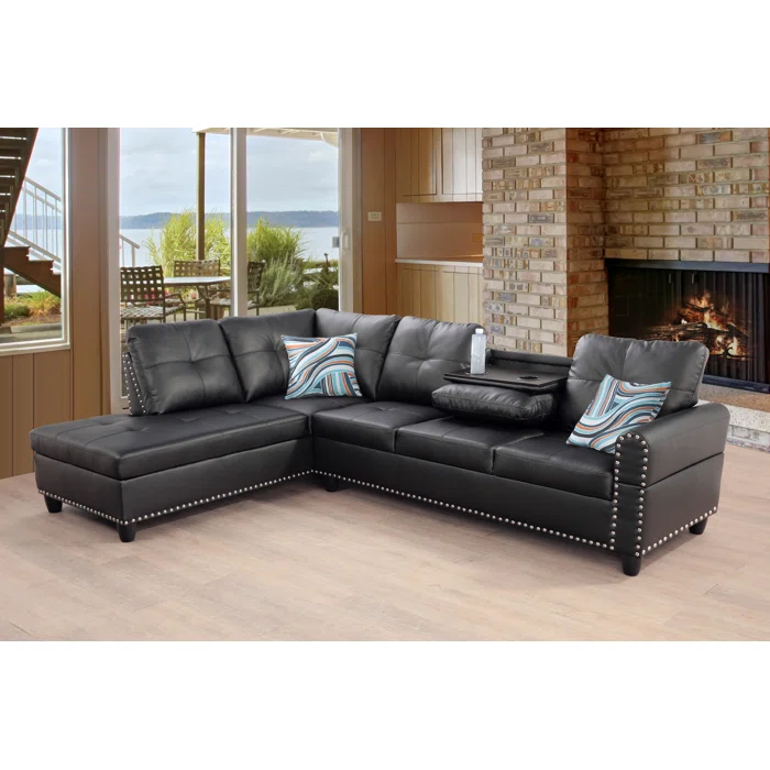 Braelynne 5-Seater Faux Leather Sectional Modern Elegance for Your Living Space