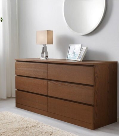 Brown Counter Wood Drawers Unit - 6 Drawers - 78x156x45 cm