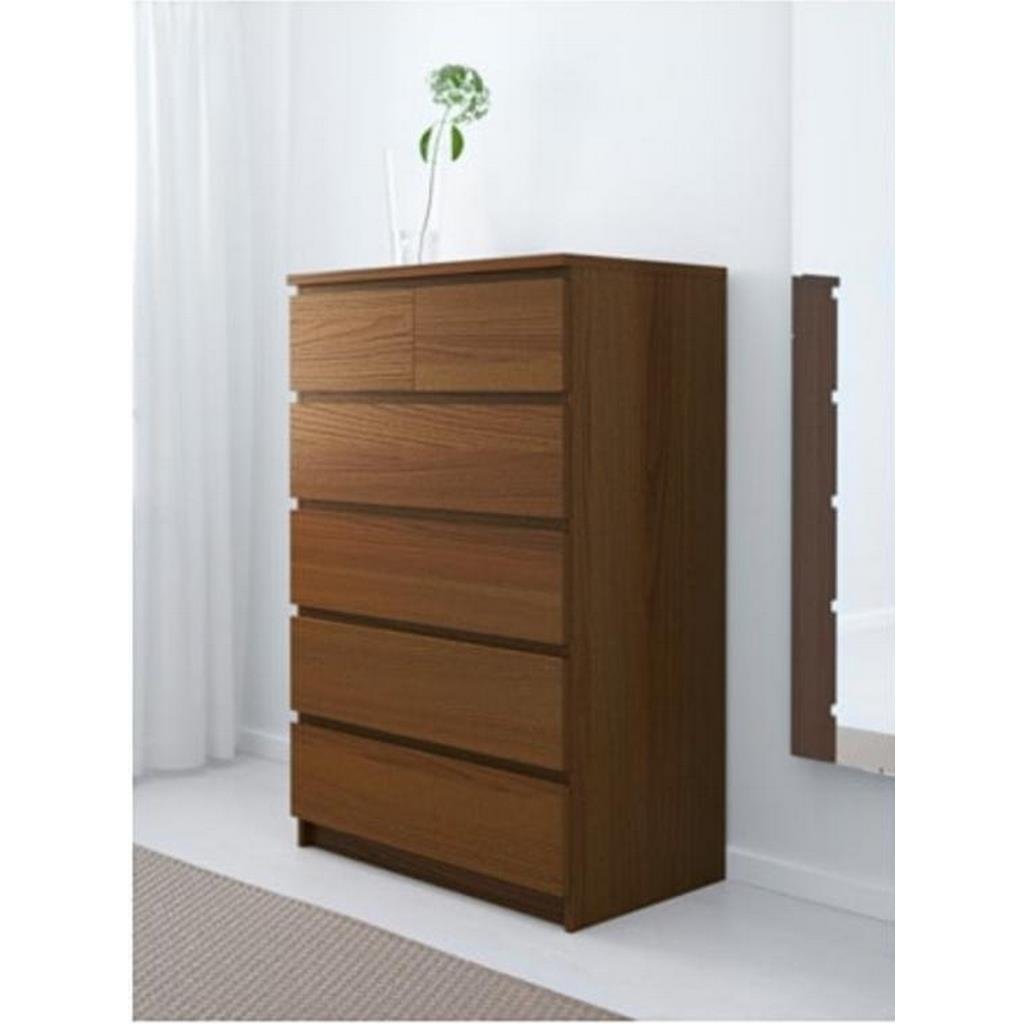 Brown Counter Wood Drawers Unit - Chic Storage Solution - 123x80x45 cm