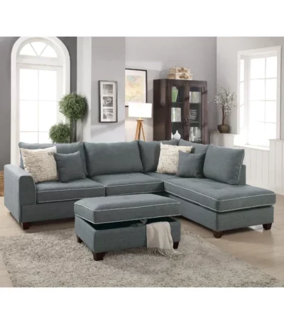 Darlington 4-Seater Red Upholstered Sectional: A Stylish Haven for Movie Nights