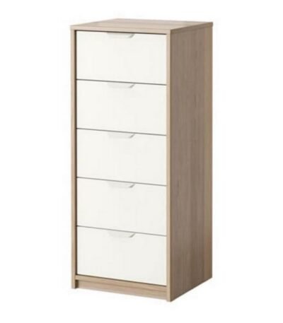 Luxurious MDF Wood 5 Drawers Unit - Brown and White - 104×40×43 cm