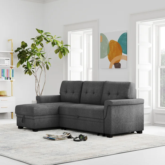 Mitchel 3-Seater Upholstered Sectional Sofa Bed: Stylish Comfort and Versatility