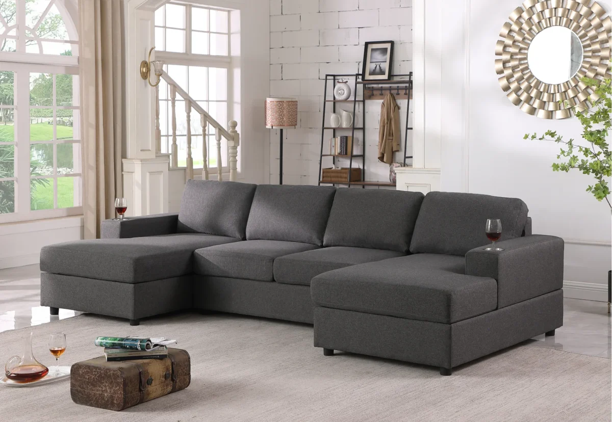 Rachdale Transitional 3-Piece Upholstered Sectional with Chaise