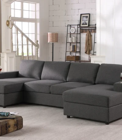 Rachdale Transitional 3-Piece Upholstered Sectional with Chaise