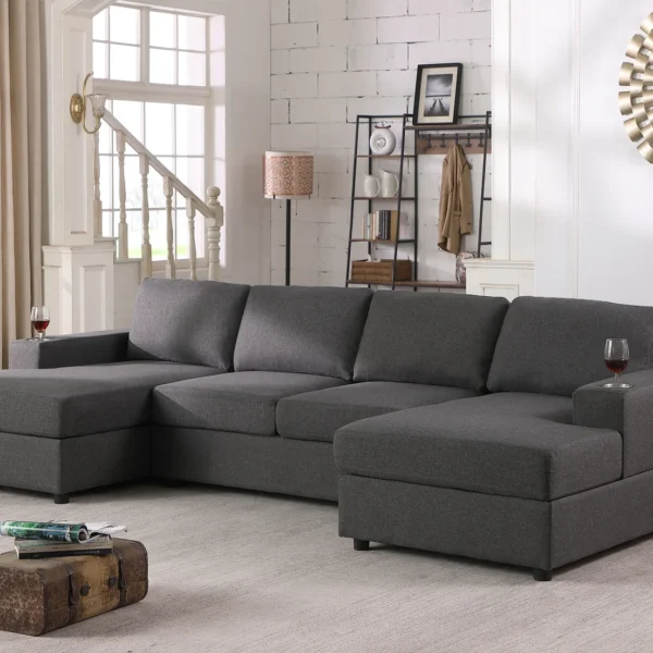 Rachdale Transitional 3-Piece Upholstered Sectional with Chaise