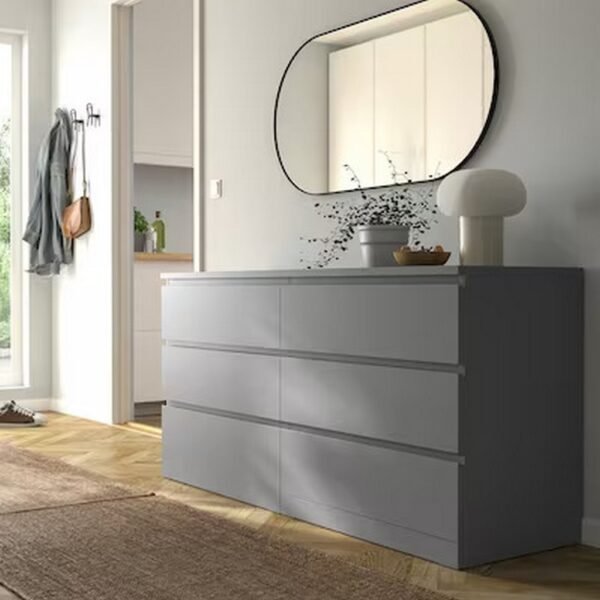 Sleek-Storage-Solution-Grey-Counter-Wood-6-Drawer-Unit