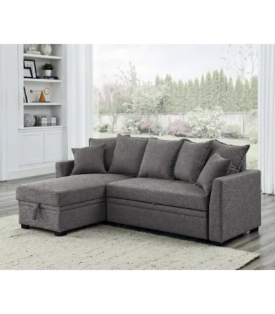 Teha Upholstered Sectional Sofa Bed with Chaise Storage