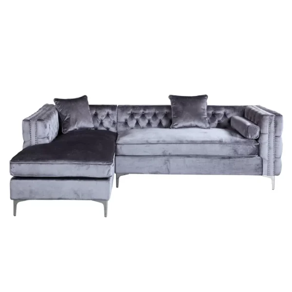 Thach 4-Seater Velvet Sectional: Elevate Your Home with Timeless Elegance